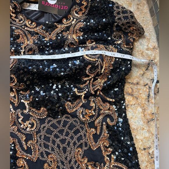 Black and Gold Sequin Dress - Picture 3 of 14